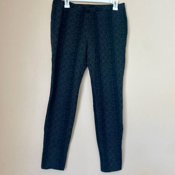 JOIE LEGGINGS STRECH PANTS KEENA BLACK PONTE SNAKESKIN MID RISE TRENDY SZ L - Picture 6 of 14